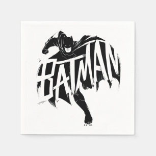Batman Ink Brush Name Napkin