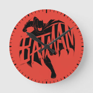 Batman Ink Brush Name Round Clock