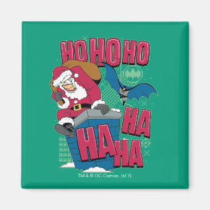 Batman   Joker Santa Claus Climbing Out Chimney Magnet