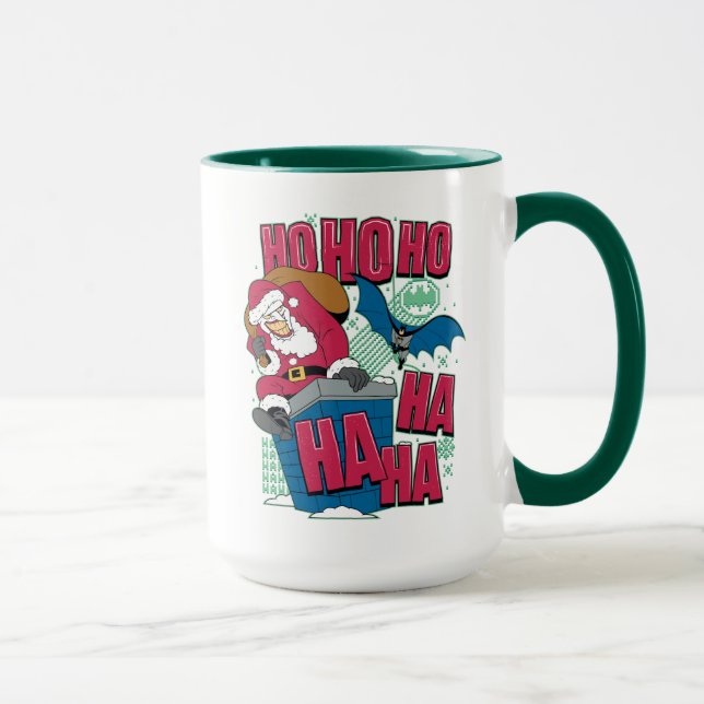 Batman | Joker Santa Claus Climbing Out Chimney Mug (Right)