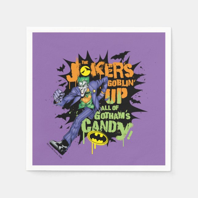 Batman | Joker's Goblin' Up All of Gotham's Candy Napkin (Front)