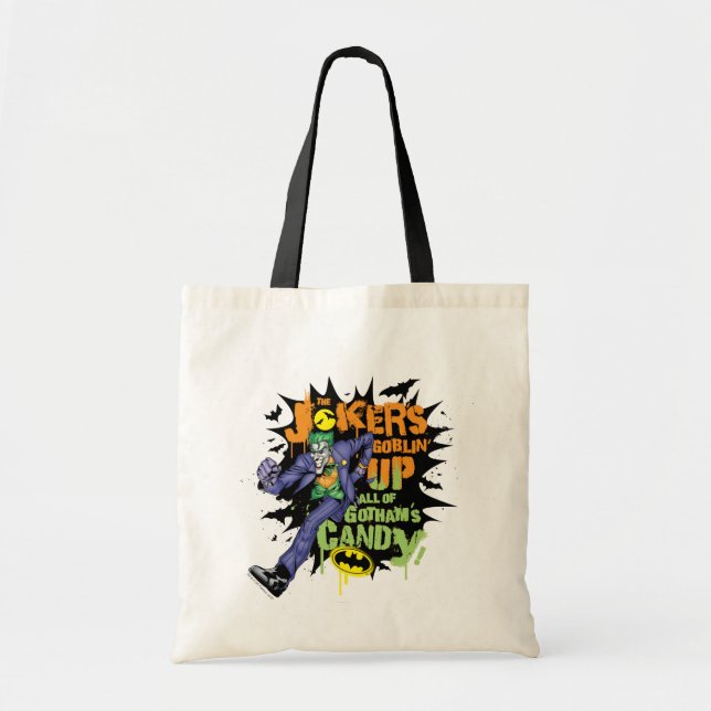 Batman | Joker's Goblin' Up All of Gotham's Candy Tote Bag (Front)