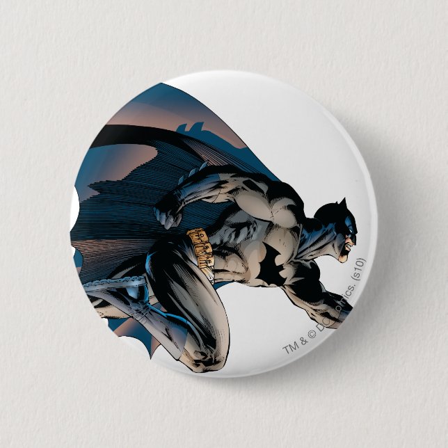 Batman Leaping Side View 6 Cm Round Badge (Front)