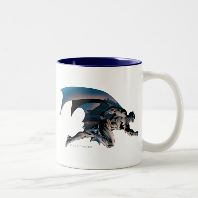 Batman Leaping Side View Two-Tone Coffee Mug (Right)