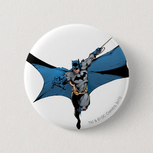 Batman leaps with rope 6 cm round badge