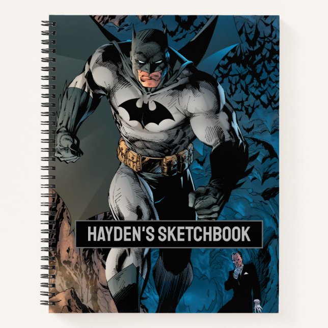 Batman Leaving Bat Cave Notebook (Front)