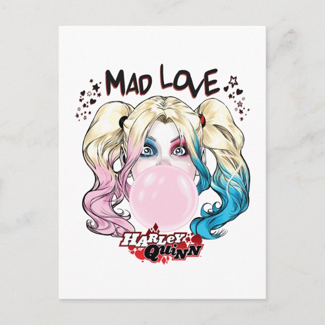 Batman | Mad Love Harley Quinn Chewing Bubble Gum Postcard (Front)