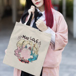 Batman | Mad Love Harley Quinn Chewing Bubble Gum Tote Bag<br><div class="desc">Check out this Harley Quinn comic book art of her blowing bubble gum with the words "Mad Love" written overhead with hearts and stars.</div>