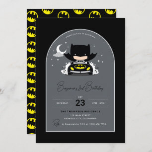 Batman - Moon and Stars Birthday Invitation
