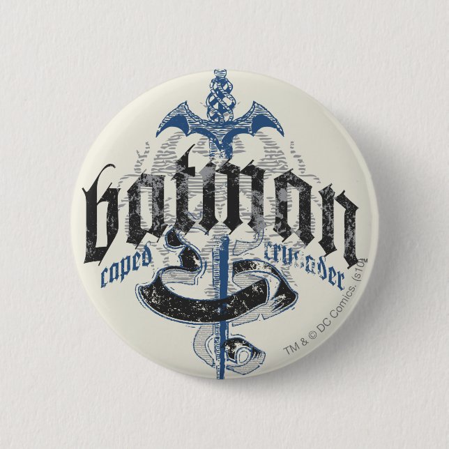 Batman | Name with Sword Logo 6 Cm Round Badge (Front)