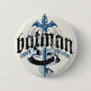 Batman   Name with Sword Logo 6 Cm Round Badge