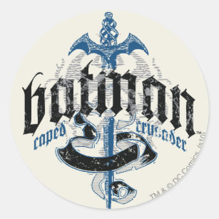 Batman   Name with Sword Logo Classic Round Sticker