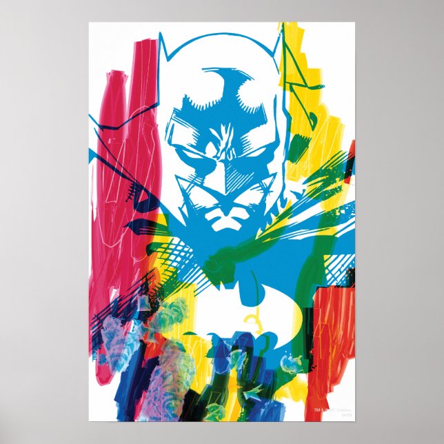 Batman Neon Marker Collage Poster (Front)