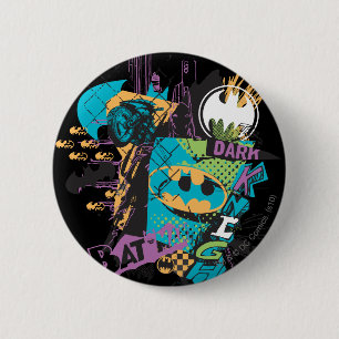 Batman Neon The Dark Knight Collage 6 Cm Round Badge