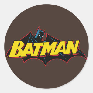 Batman   Old School Logo Classic Round Sticker