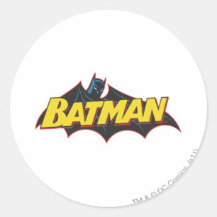 Batman   Old School Logo Classic Round Sticker