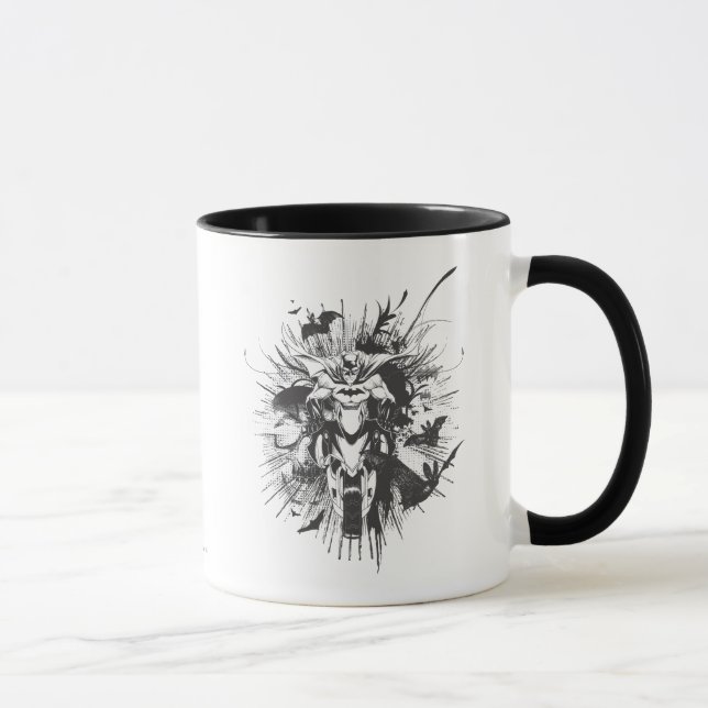 Batman on bike with bats mug (Right)