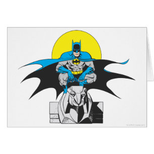 Batman Perches On Stone Lion