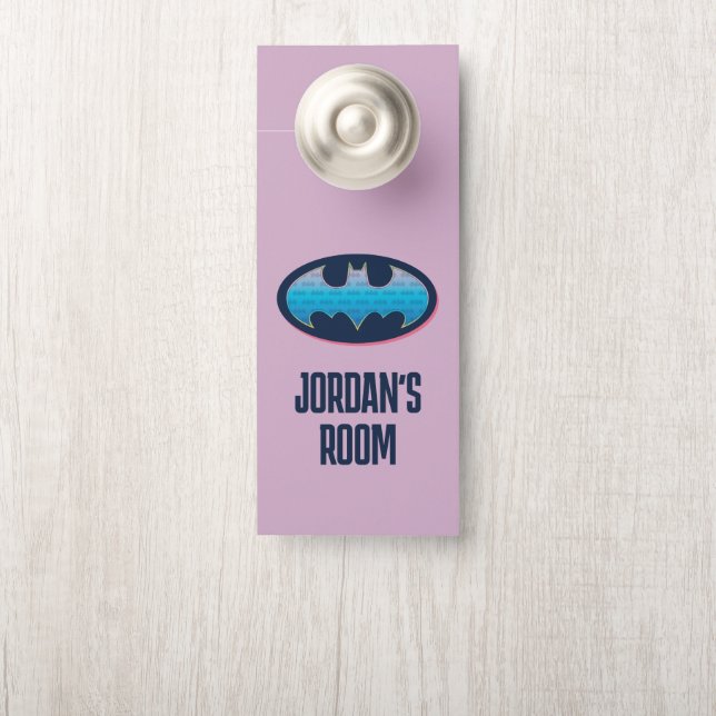 Batman | Pink & Blue Symbol Door Hanger (On Knob)