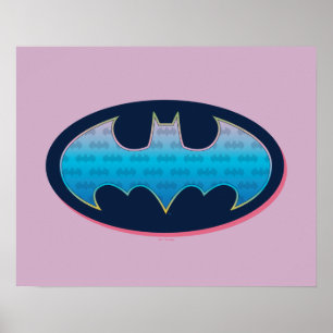 Batman   Pink & Blue Symbol Poster