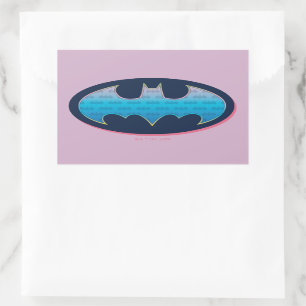 Batman   Pink & Blue Symbol Rectangular Sticker
