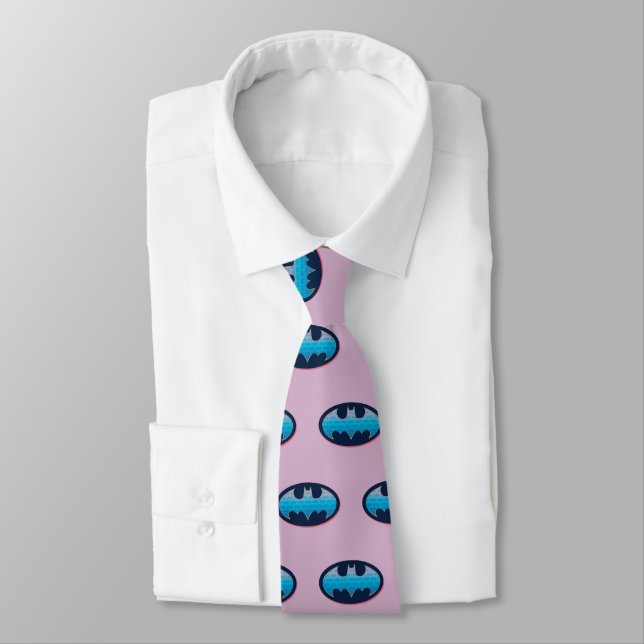 Batman | Pink & Blue Symbol Tie (Tied)