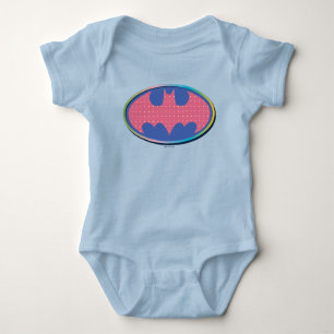 Batman   Pink Polka Dot Logo Baby Bodysuit