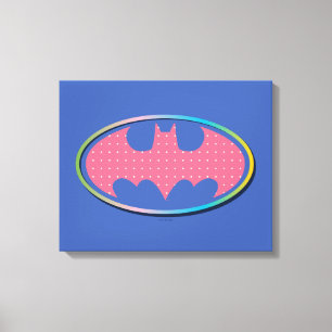 Batman Pink Polka Dot Logo Canvas Print