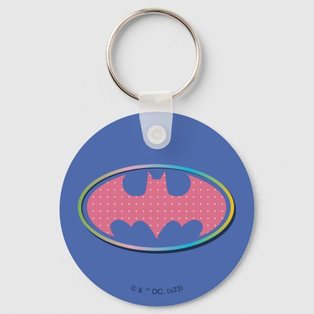 Batman | Pink Polka Dot Logo Key Ring (Front)
