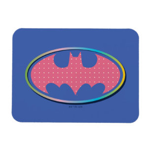 Batman   Pink Polka Dot Logo Magnet