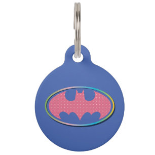 Batman Pink Polka Dot Logo Pet Tag