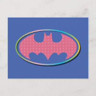 Batman Pink Polka Dot Logo Postcard