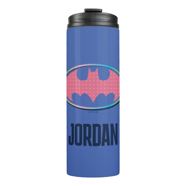 Batman | Pink Polka Dot Logo Thermal Tumbler (Front)