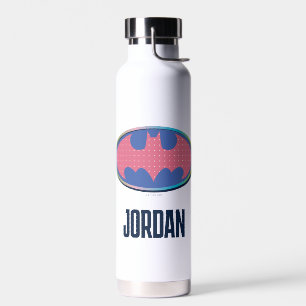 Batman   Pink Polka Dot Logo Water Bottle