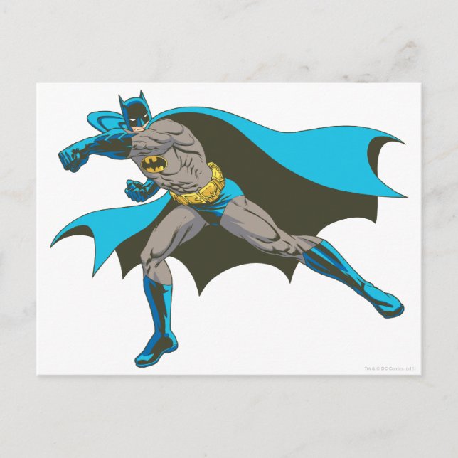 Batman Punching 2 Postcard (Front)
