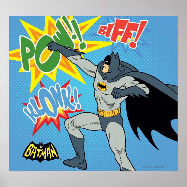 Batman Punching Graphic Poster (Front)