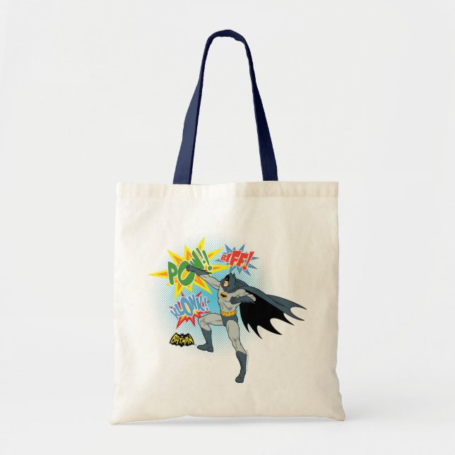 Batman Punching Graphic Tote Bag (Front)