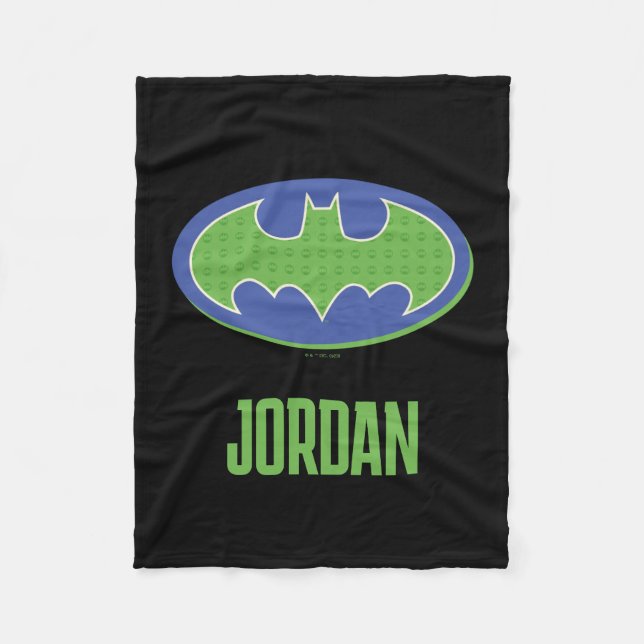 Batman | Purple & Green Symbol Fleece Blanket (Front)