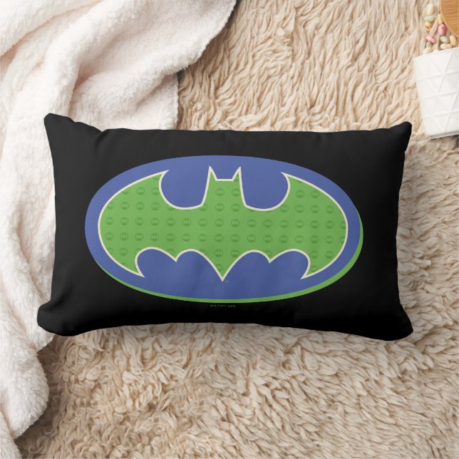 Batman | Purple & Green Symbol Lumbar Cushion (Blanket)