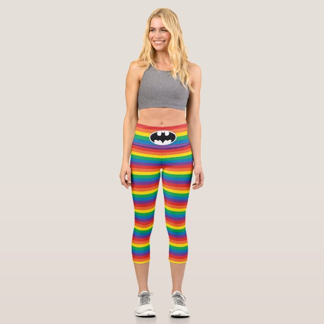 Batman Rainbow Logo Capri Leggings (Front)