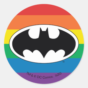 Batman Rainbow Logo Classic Round Sticker