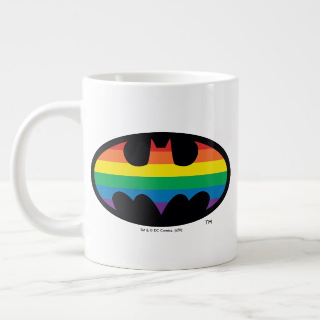 Batman Rainbow Logo Large Coffee Mug (Left)