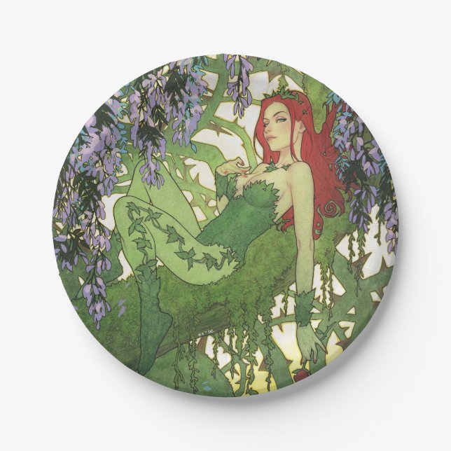 Batman Rebirth Poison Ivy Cover Illustration Paper Plate (Front)