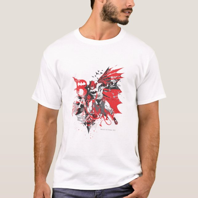 Batman Red and Black Collage T-Shirt (Front)