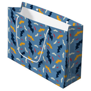 Batman   Red, Blue, and Yellow Bat Logo Pattern Large Gift Bag