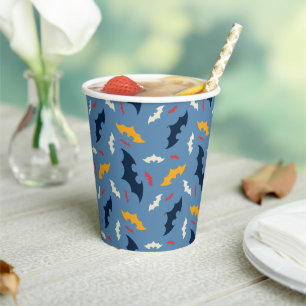 Batman Red, Blue, and Yellow Bat Logo Pattern Paper Cups
