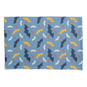 Batman   Red, Blue, and Yellow Bat Logo Pattern Pillowcase
