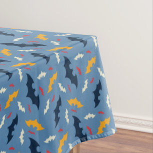 Batman   Red, Blue, and Yellow Bat Logo Pattern Tablecloth