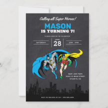 Batman & Robin - Gotham City | Chalkboard Birthday