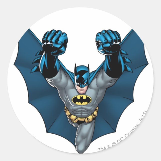 Batman Stands Classic Round Sticker (Front)